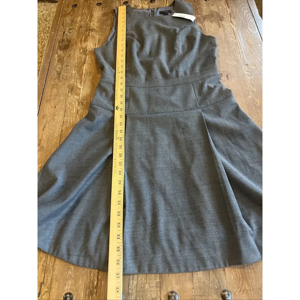 J Crew Womens Gray Wool Blend Drop Waist Pleated Sheath Dress Size 8 New NWT